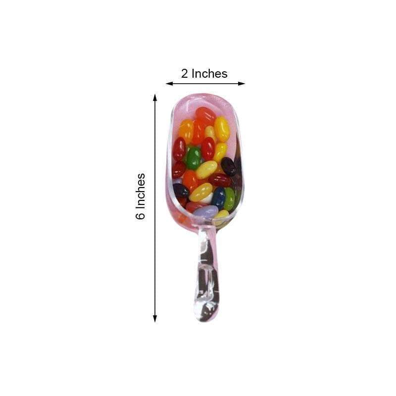 6 pcs Clear Disposable Plastic Party Candy Scoop Wedding Favor Holders
