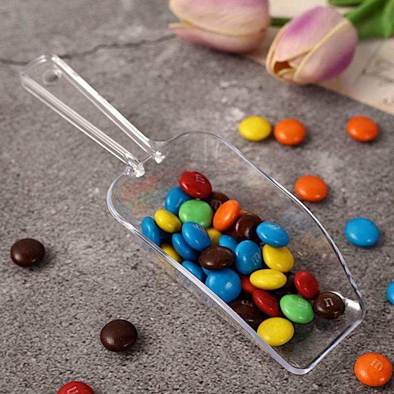6 pcs Clear Disposable Plastic Party Candy Scoop Wedding Favor Holders