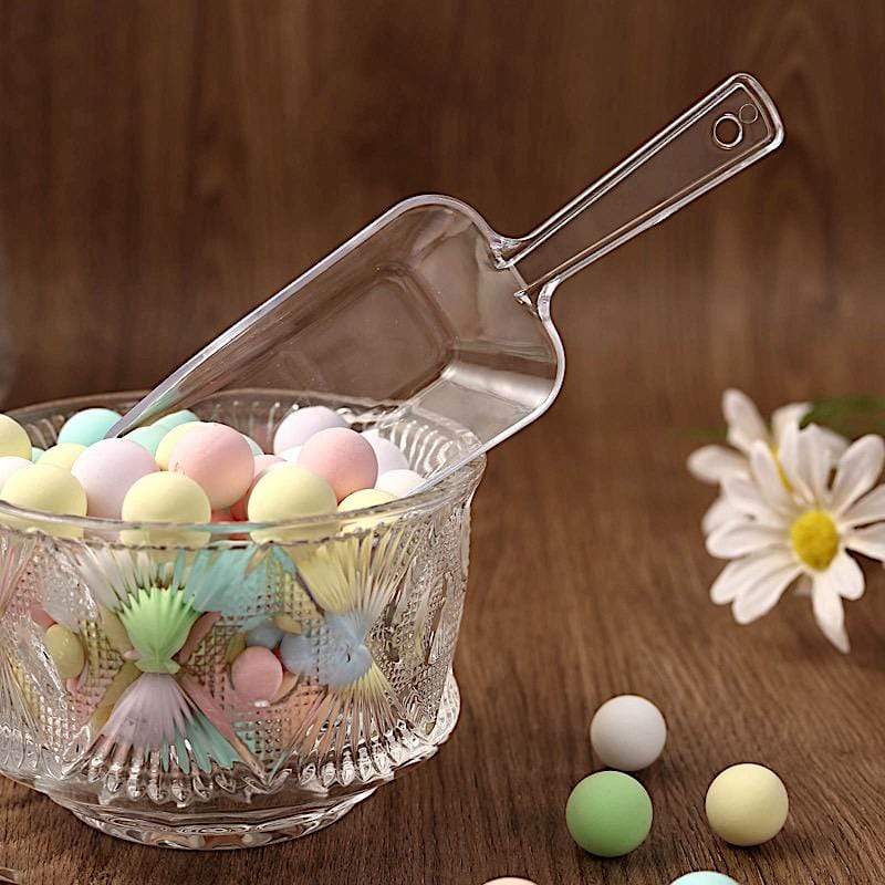 6 pcs Clear Disposable Plastic Party Candy Scoop Wedding Favor Holders