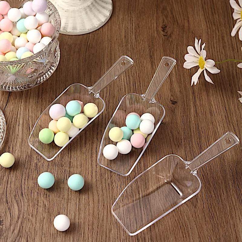 6 pcs Clear Disposable Plastic Party Candy Scoop Wedding Favor Holders
