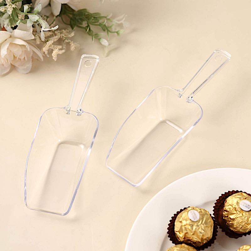 6 pcs Clear Disposable Plastic Party Candy Scoop Wedding Favor Holders