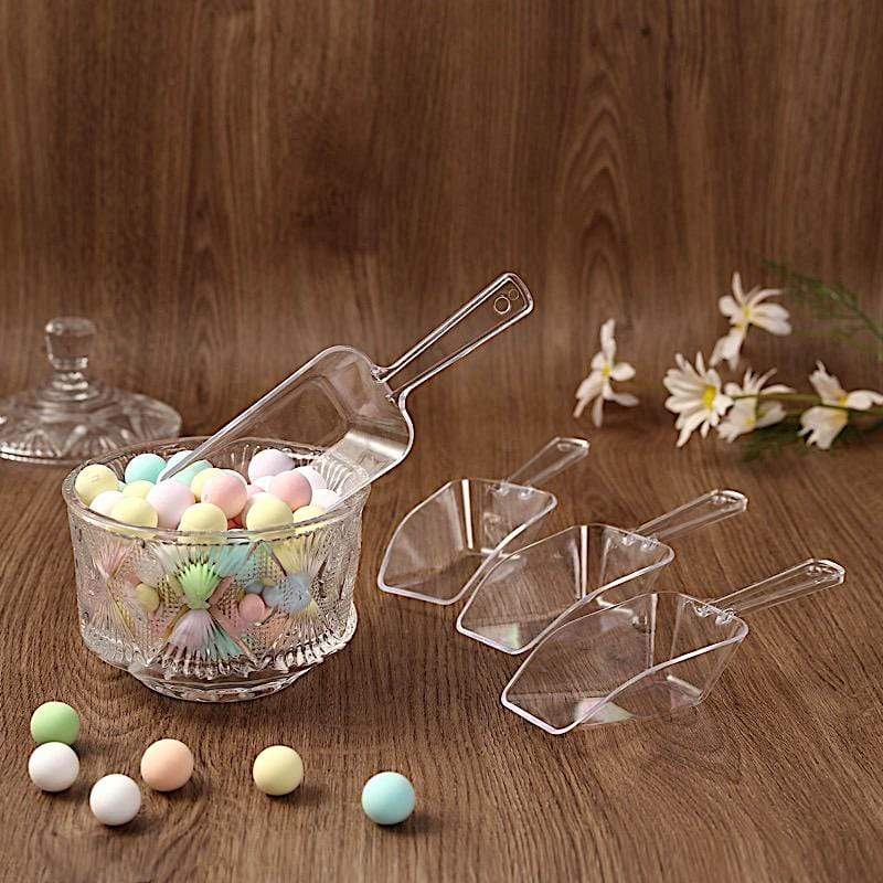 6 pcs Clear Disposable Plastic Party Candy Scoop Wedding Favor Holders