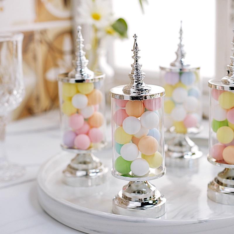 12 Clear 3.5 Mini Candy Jars with Lids Favor Holders