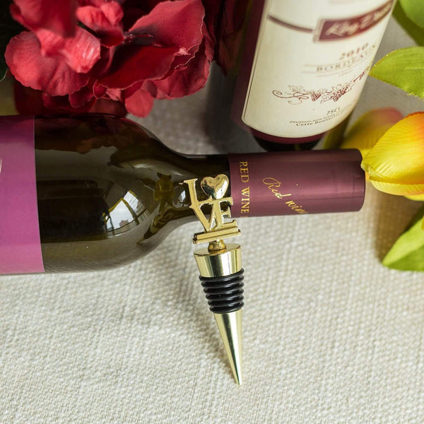 Gold Love Wine Bottle Stopper with Gift Box