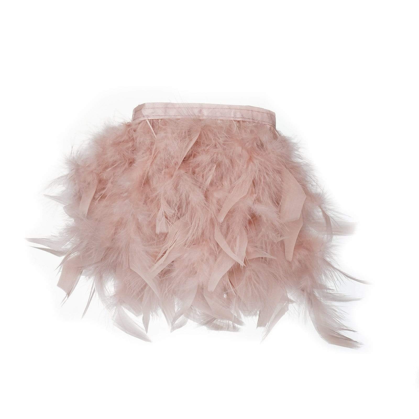 39 in long Natural Turkey Feathers Trim with Satin Ribbon