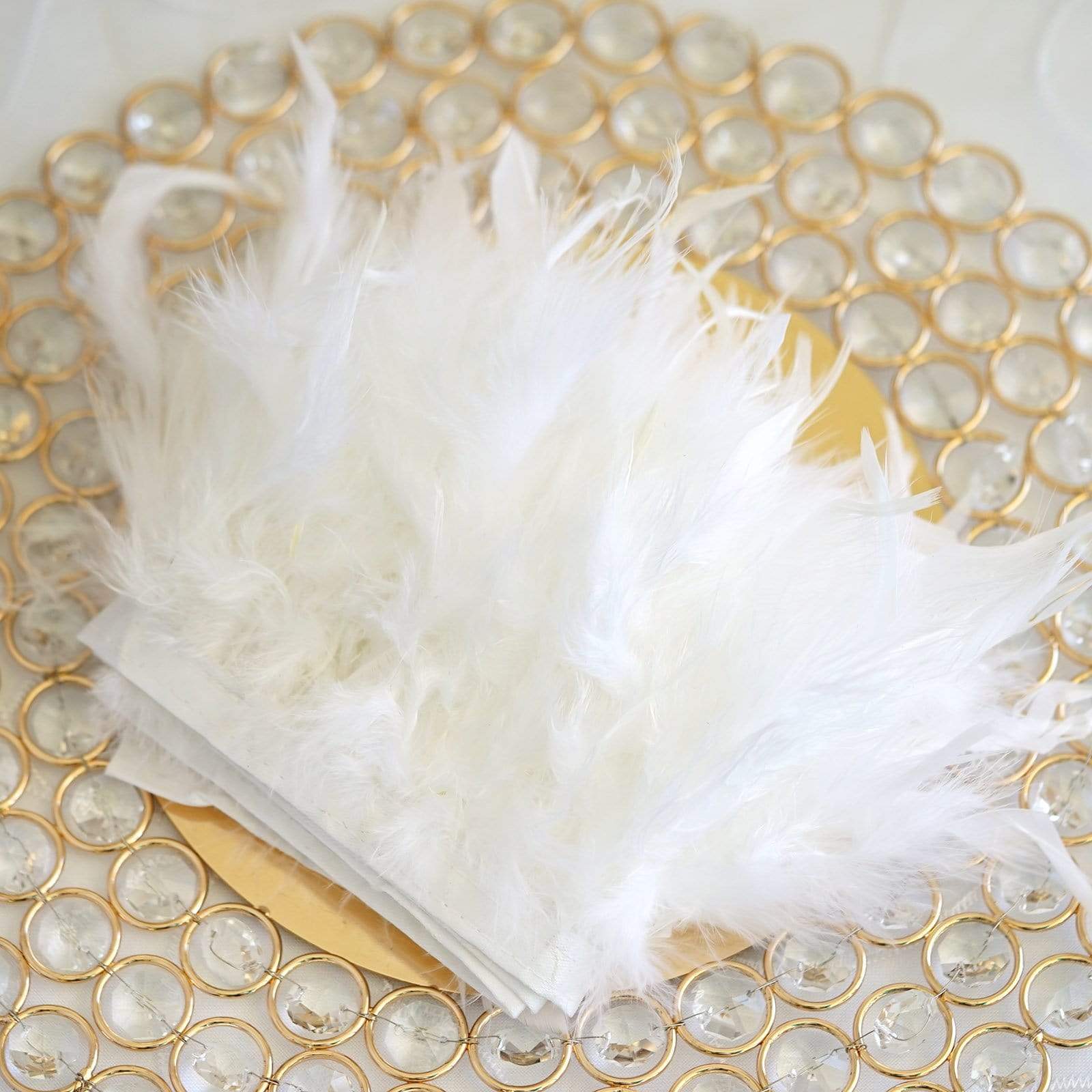 39 in long Natural Turkey Feathers Trim with Satin Ribbon