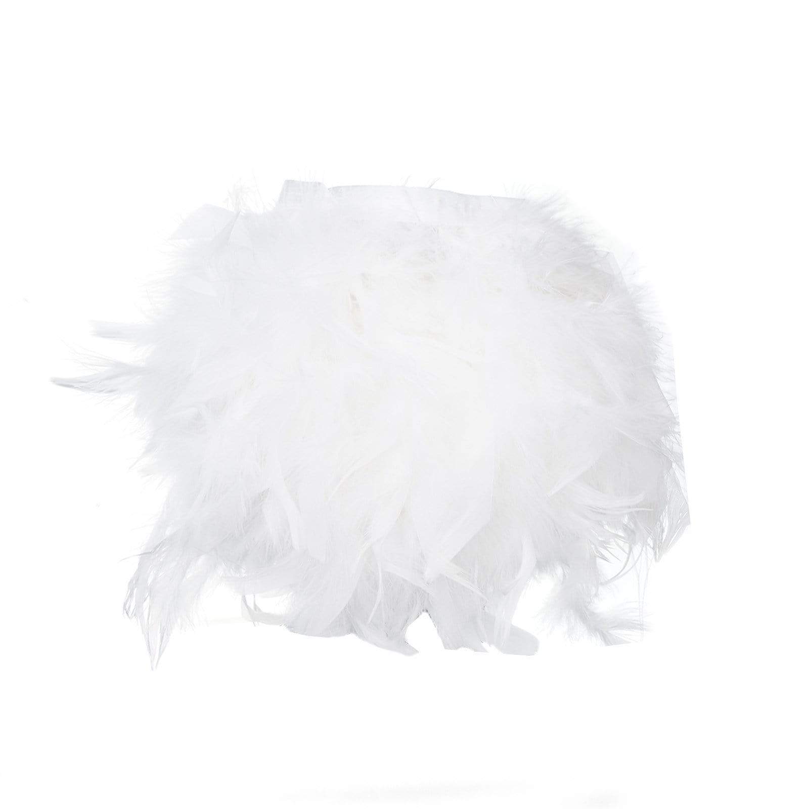 39 in long Natural Turkey Feathers Trim with Satin Ribbon