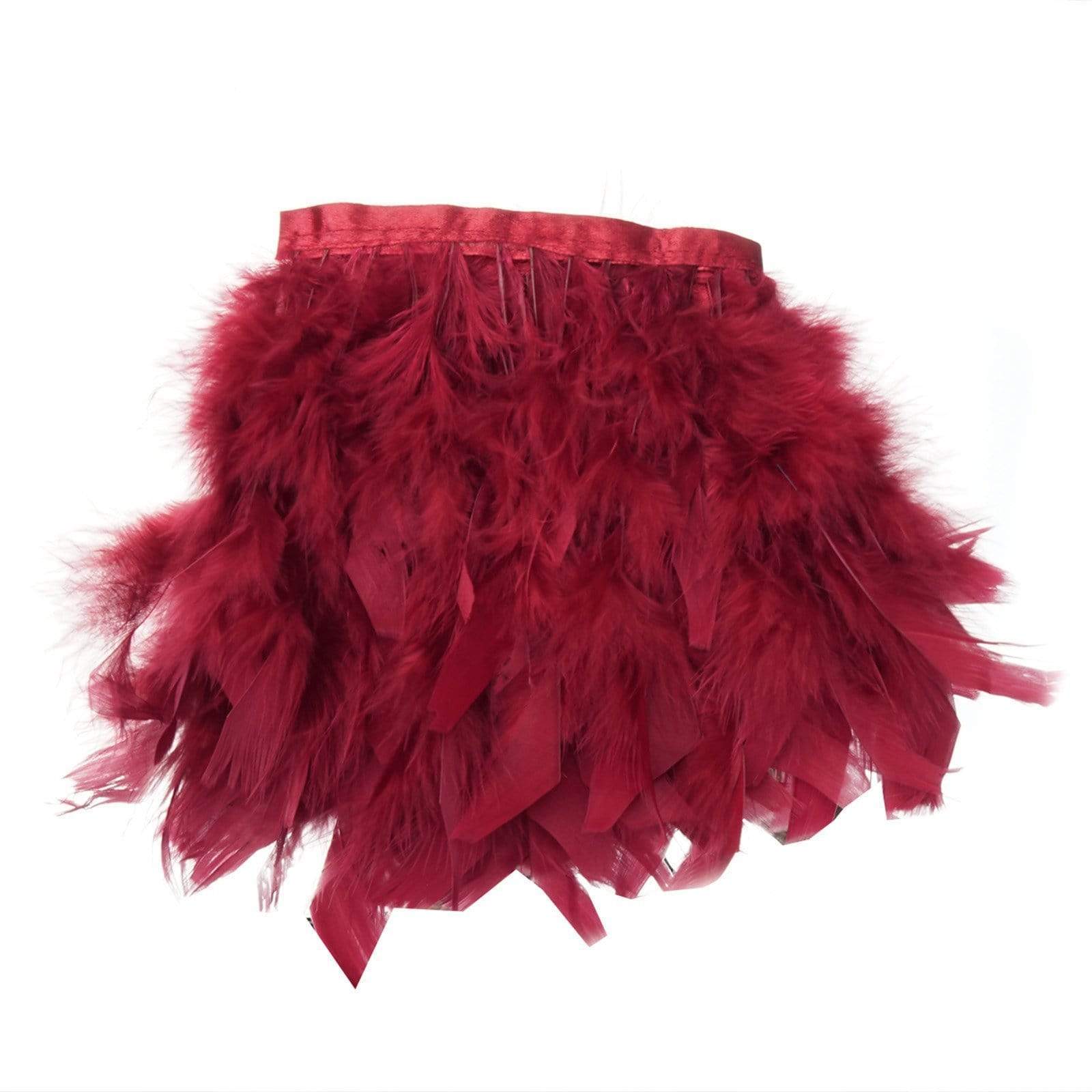 39 in long Natural Turkey Feathers Trim with Satin Ribbon