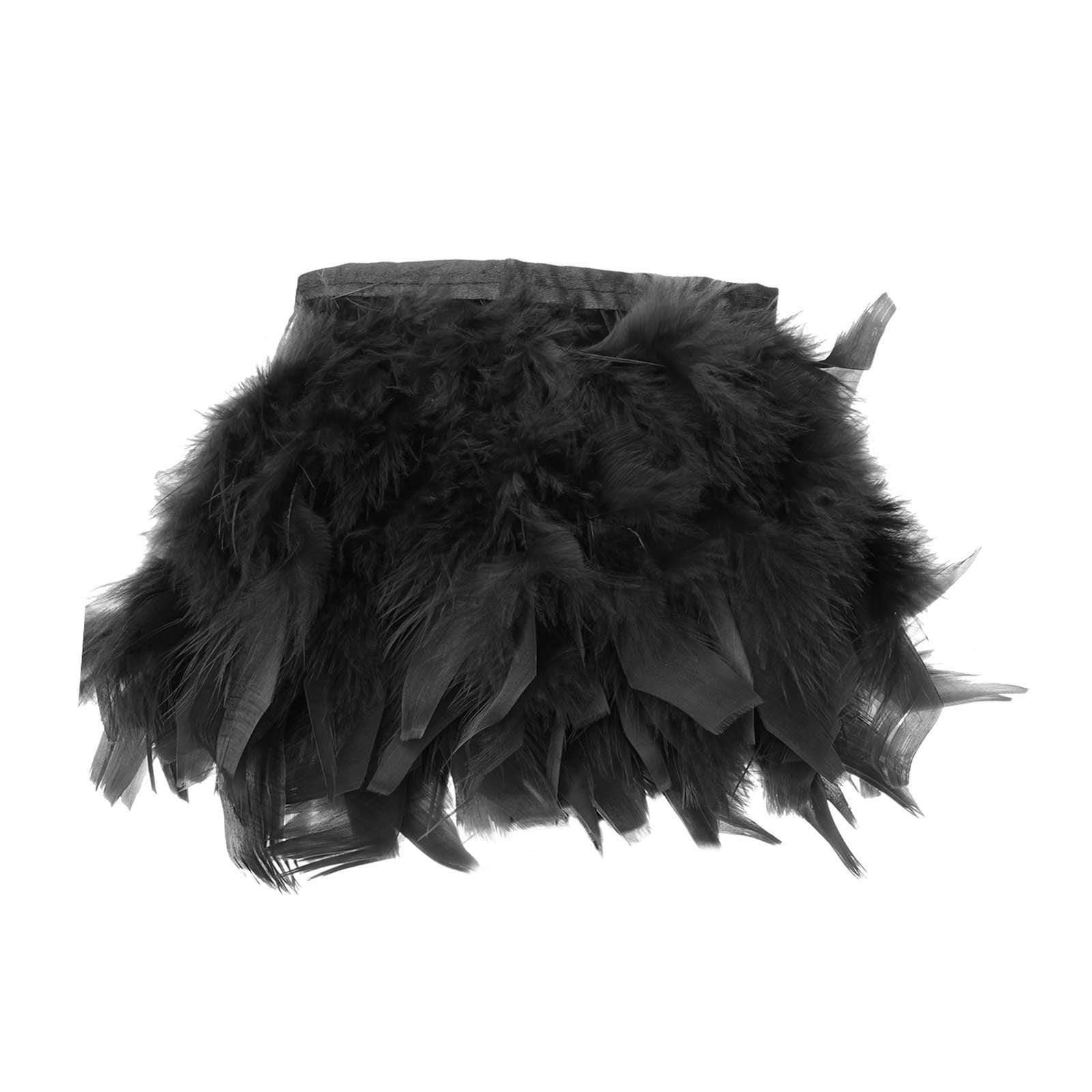 39 in long Natural Turkey Feathers Trim with Satin Ribbon