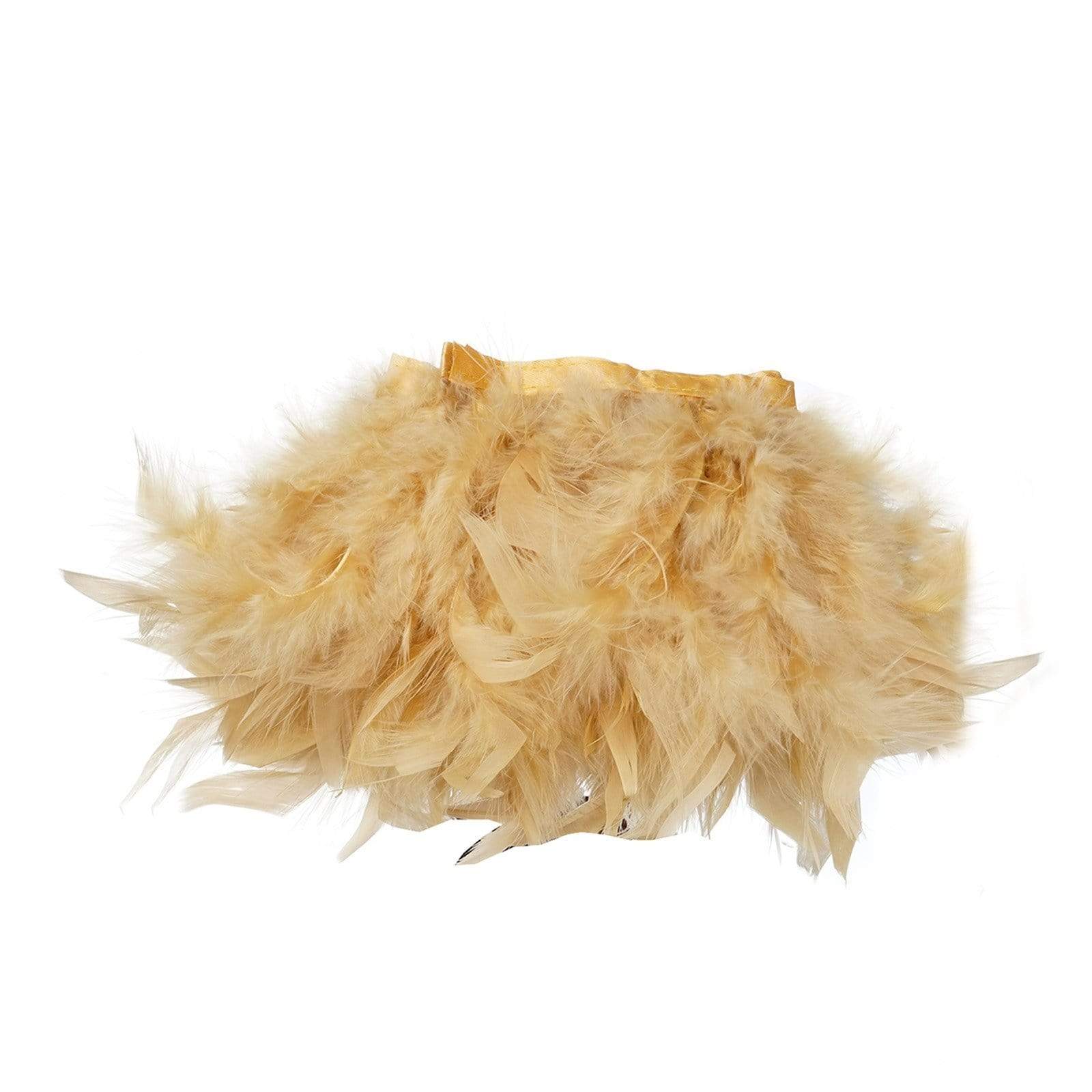 39 in long Natural Turkey Feathers Trim with Satin Ribbon