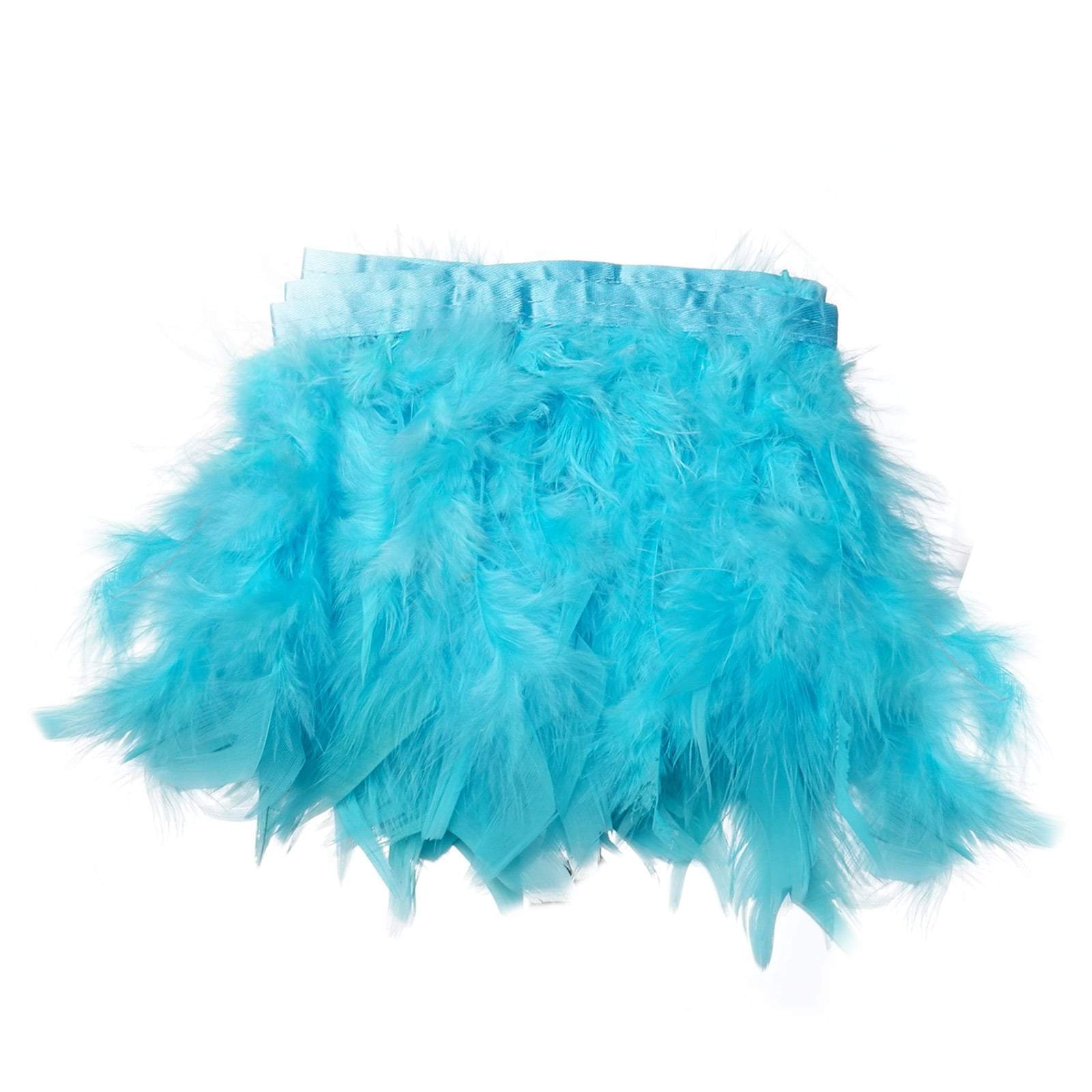 39 in long Natural Turkey Feathers Trim with Satin Ribbon
