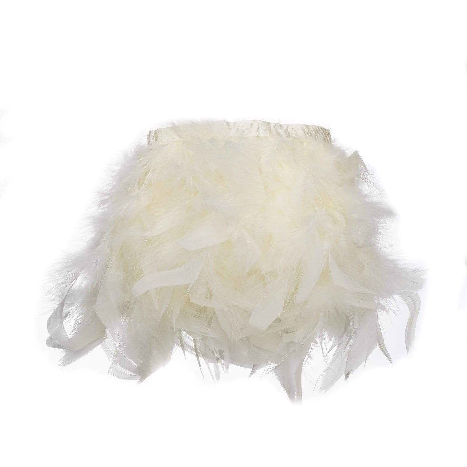 39 in long Natural Turkey Feathers Trim with Satin Ribbon
