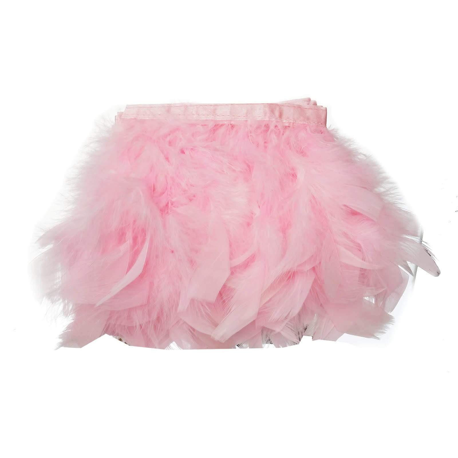 39 in long Natural Turkey Feathers Trim with Satin Ribbon