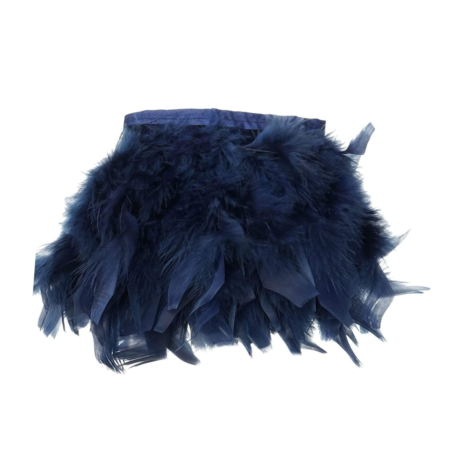 39 in long Natural Turkey Feathers Trim with Satin Ribbon