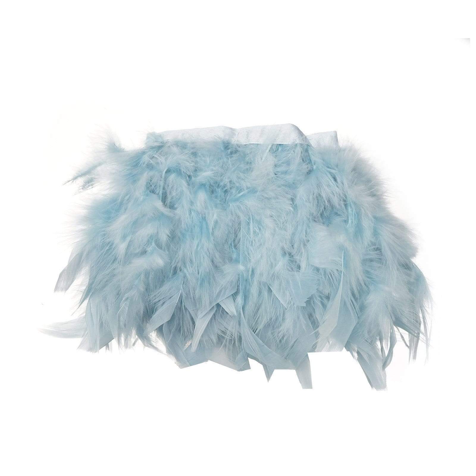 39 in long Natural Turkey Feathers Trim with Satin Ribbon