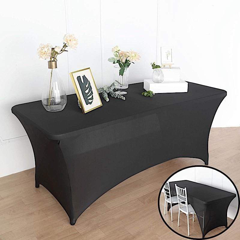 6 feet Fitted Spandex Tablecloth Open Back Rectangle Table Cover