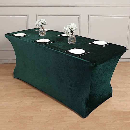 6 feet Premium Velvet Rectangular Tablecloth Fitted Table Cover