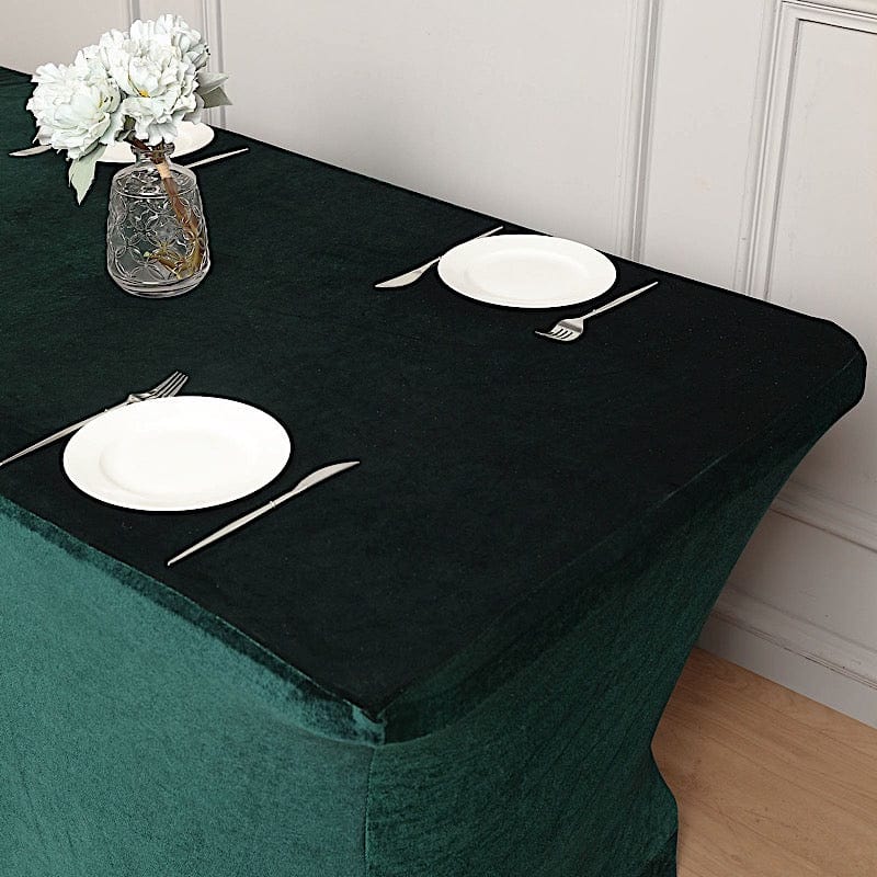 6 feet Premium Velvet Rectangular Tablecloth Fitted Table Cover