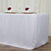 8 feet White Fitted Polyester Tablecloth