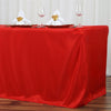 8 feet Red Fitted Polyester Tablecloth