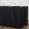 8 feet Black Fitted Polyester Tablecloth