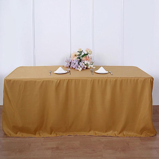 8 feet Fitted Polyester Rectangular Tablecloth