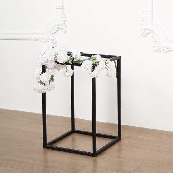 2 pcs 12 in tall Matte Metal Geometric Rectangular Stands Flower Vase Holders