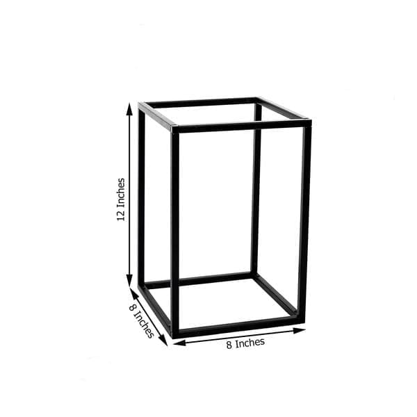 2 pcs 12 in tall Matte Metal Geometric Rectangular Stands Flower Vase Holders