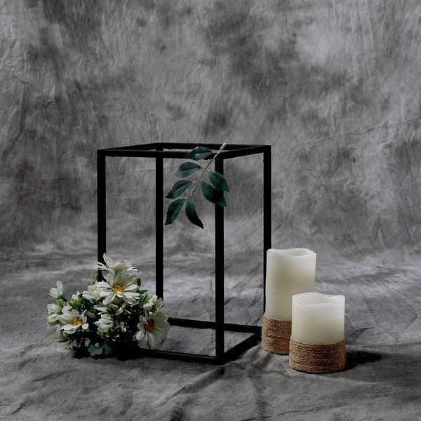 2 pcs 12 in tall Matte Metal Geometric Rectangular Stands Flower Vase Holders