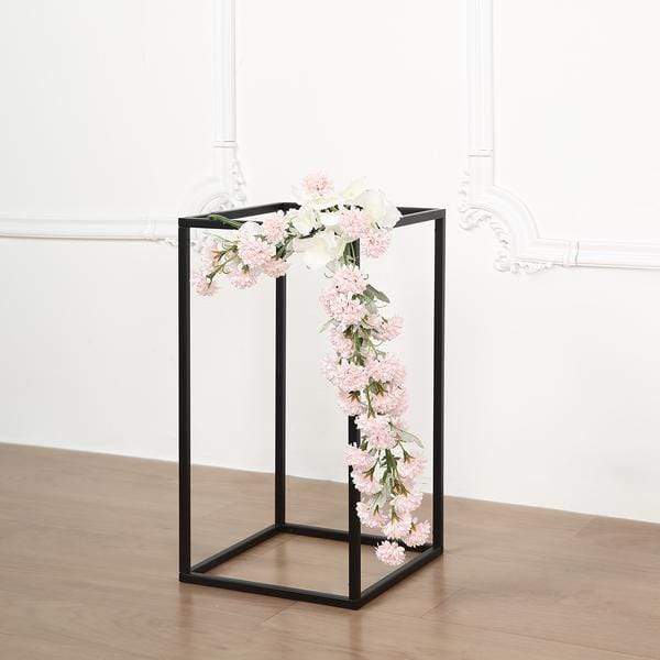 2 pcs 16 in tall Matte Metal Geometric Rectangular Stands Flower Vase Holders