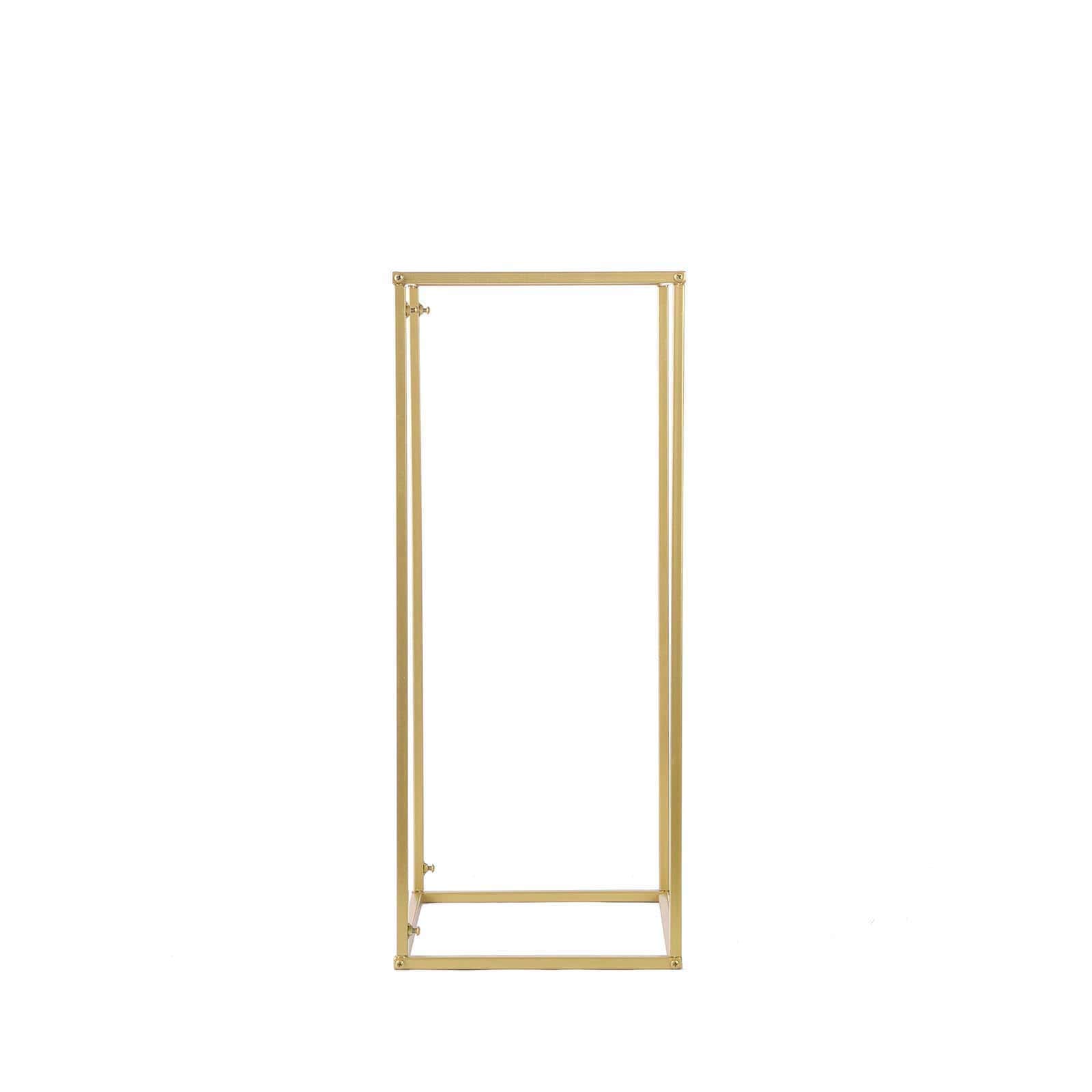 2 pcs 24 in tall Matte Metal Geometric Rectangular Stands Flower Vase Holders