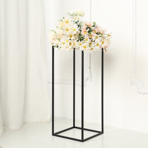 2 pcs 24 in tall Matte Metal Geometric Rectangular Stands Flower Vase Holders