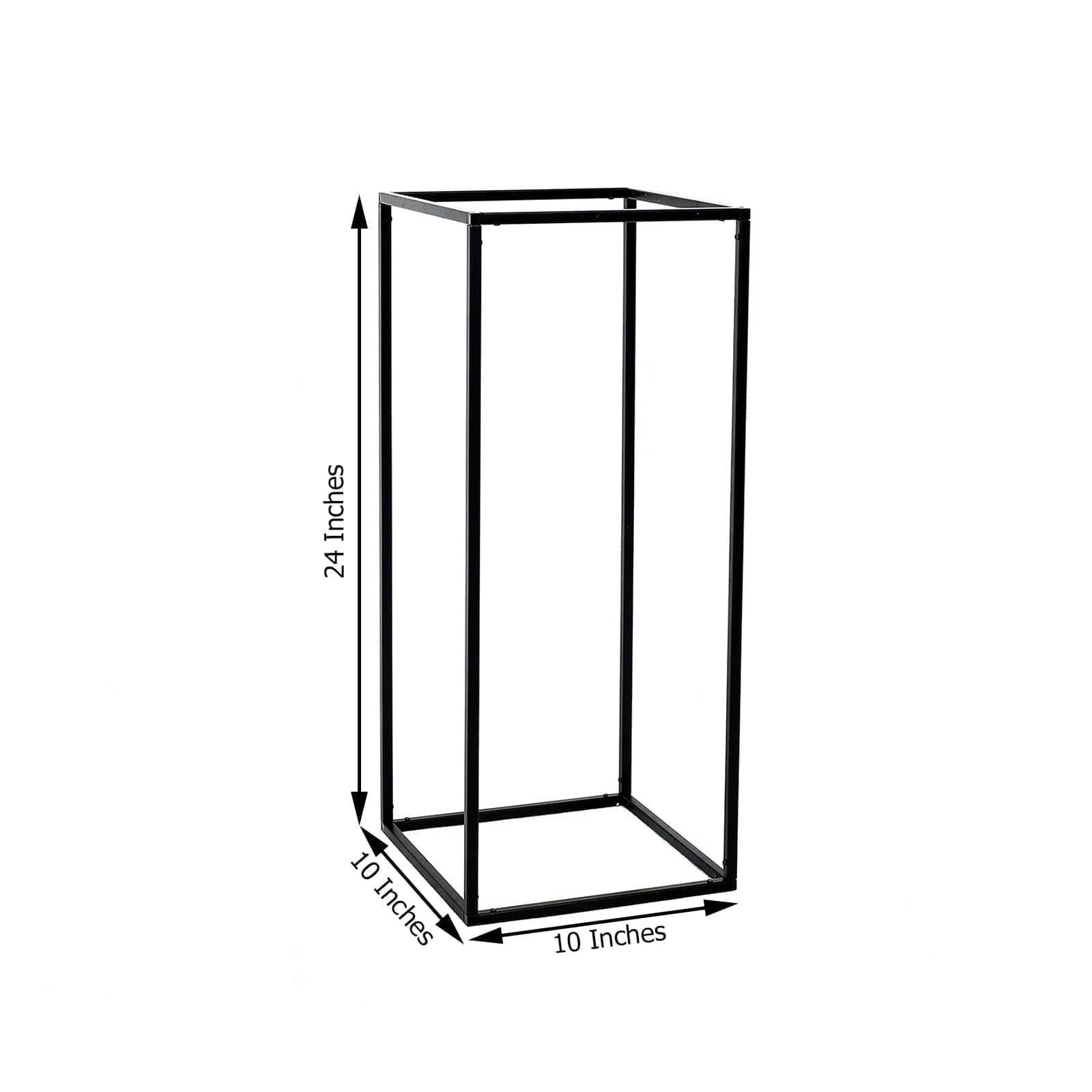 2 pcs 24 in tall Matte Metal Geometric Rectangular Stands Flower Vase Holders