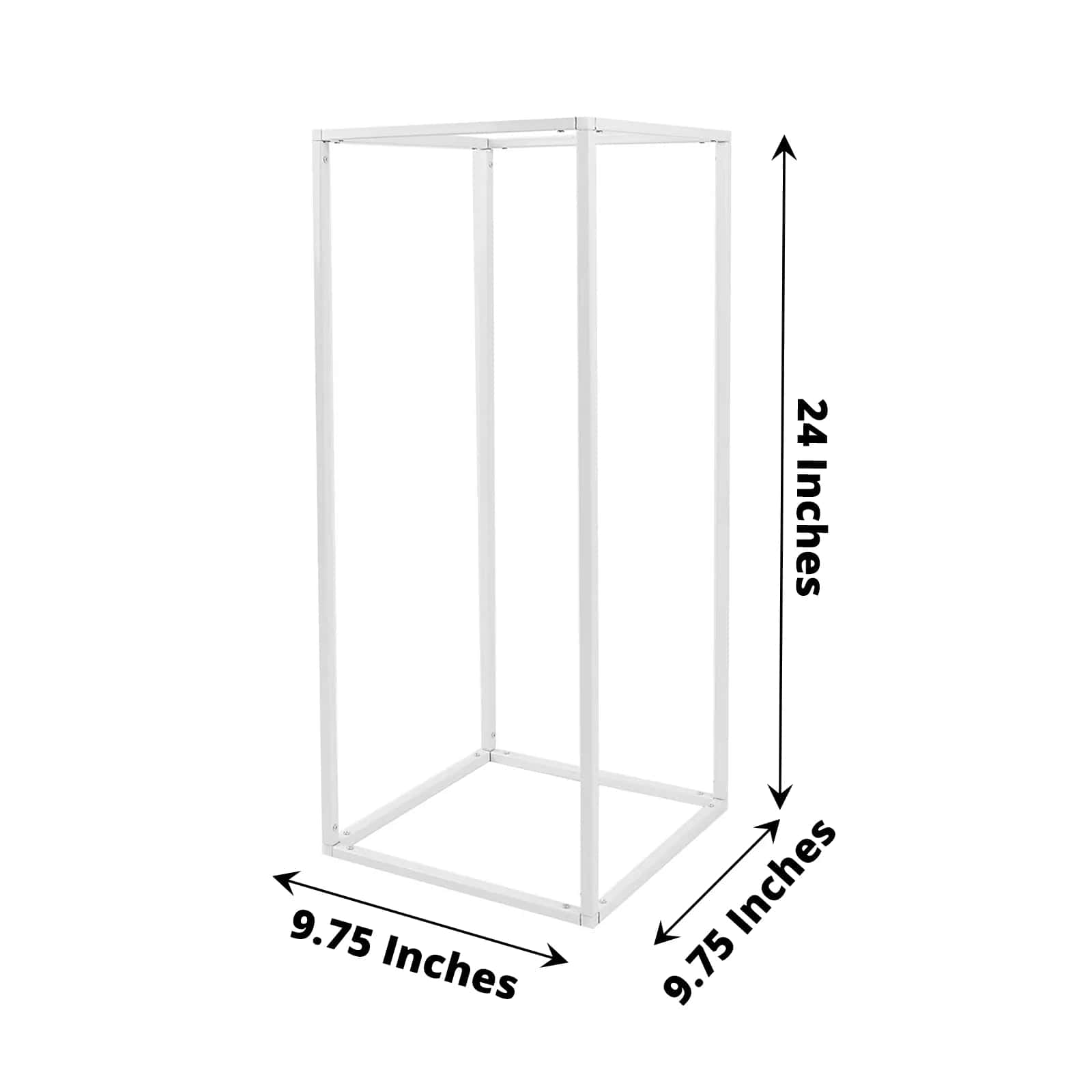 2 pcs 24 in tall Matte Metal Geometric Rectangular Stands Flower Vase Holders