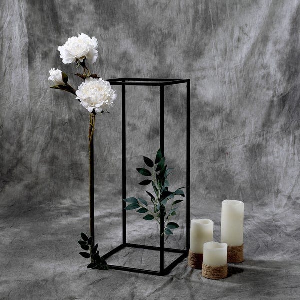 2 pcs 24 in tall Matte Metal Geometric Rectangular Stands Flower Vase Holders
