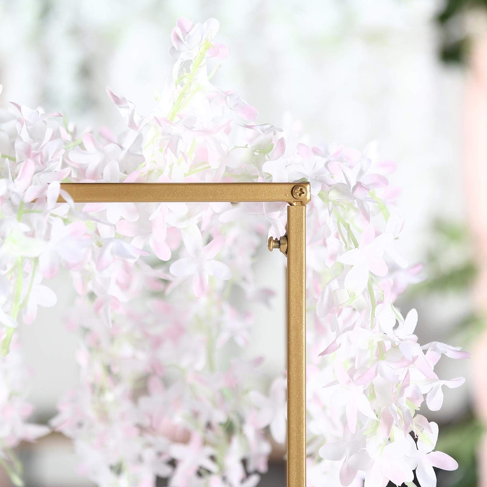 2 pcs 32 in tall Metal Geometric Rectangular Stands Flower Vase Holders