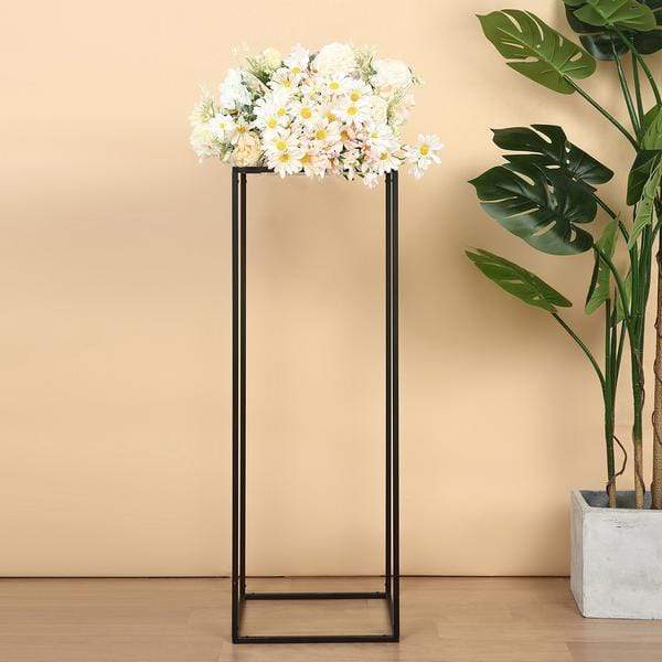 2 pcs 32 in tall Metal Geometric Rectangular Stands Flower Vase Holders