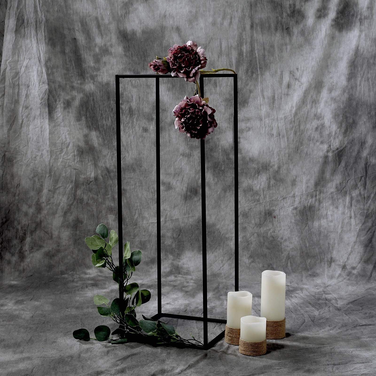 2 pcs 32 in tall Metal Geometric Rectangular Stands Flower Vase Holders
