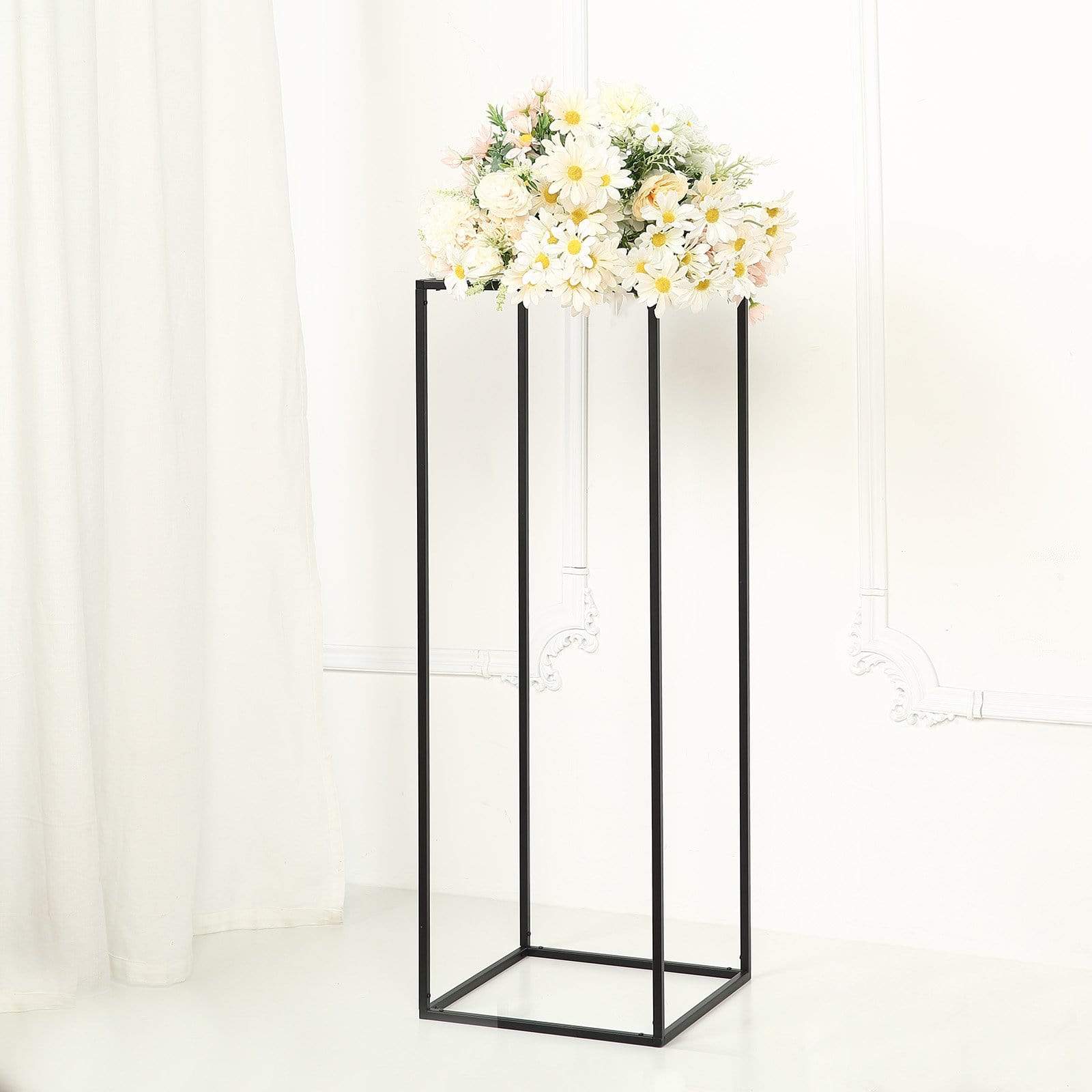 2 pcs 32 in tall Metal Geometric Rectangular Stands Flower Vase Holders