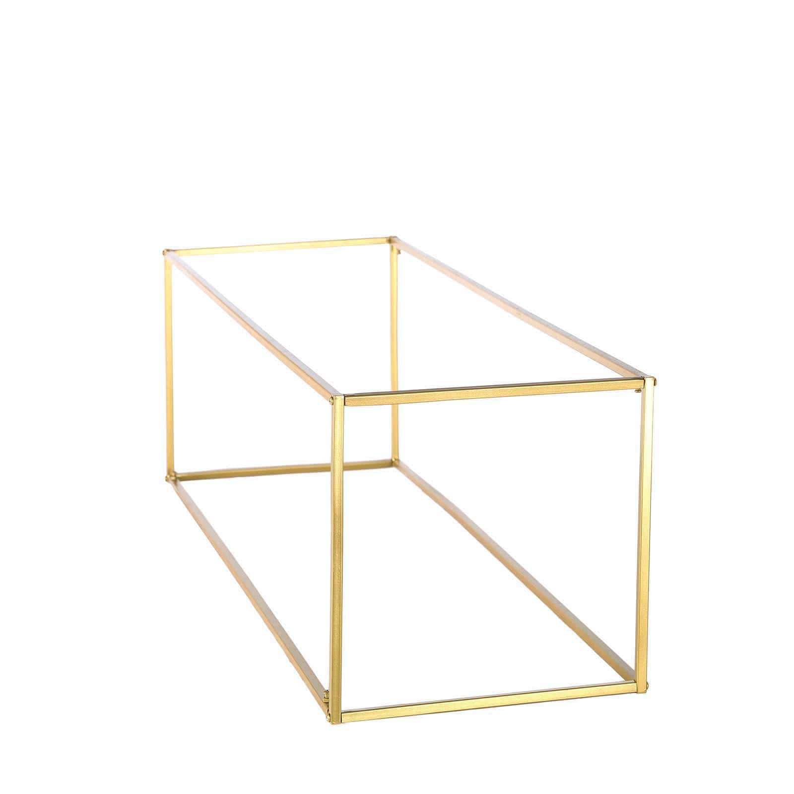 2 Rectangular 40 in tall Metal Geometric Flower Stands Centerpieces