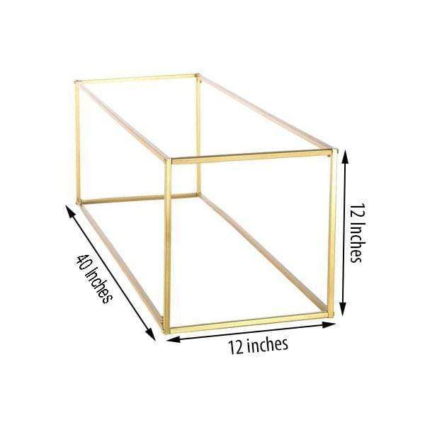 2 Rectangular 40 in tall Metal Geometric Flower Stands Centerpieces