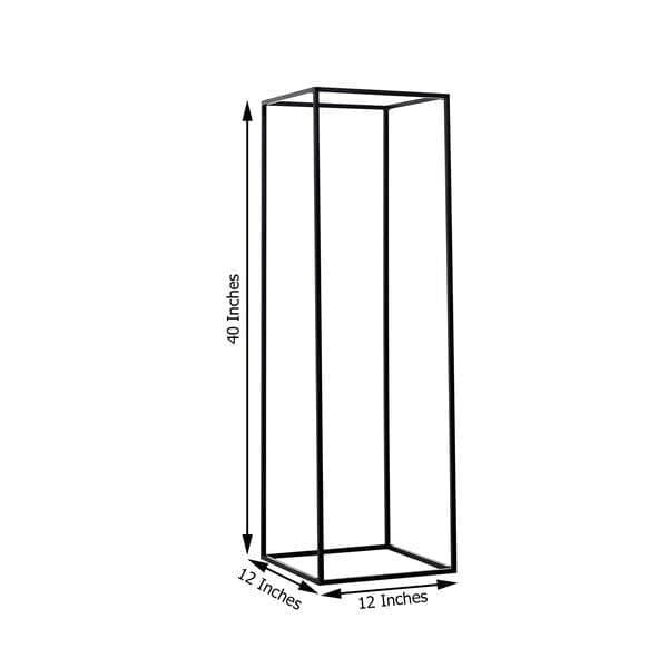 2 Rectangular 40 in tall Metal Geometric Flower Stands Centerpieces