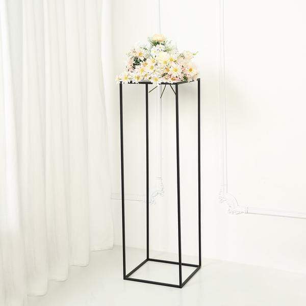 2 Rectangular 40 in tall Metal Geometric Flower Stands Centerpieces