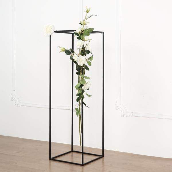 2 Rectangular 40 in tall Metal Geometric Flower Stands Centerpieces