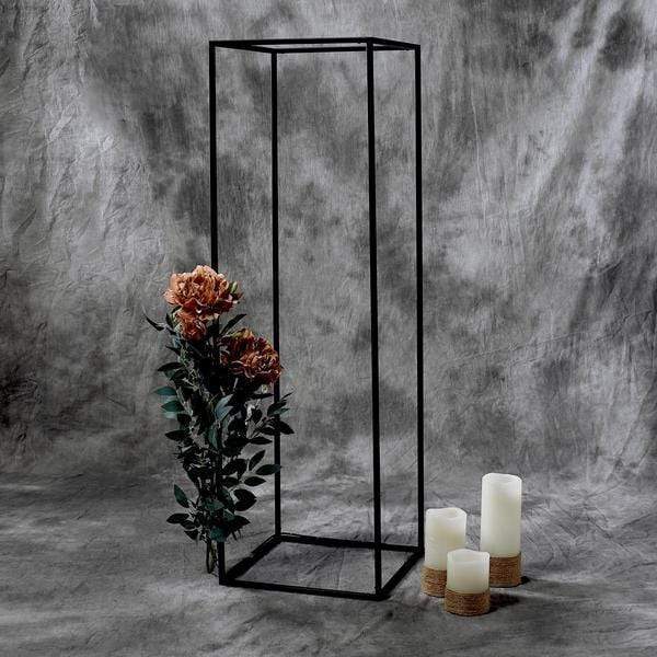 2 Rectangular 40 in tall Metal Geometric Flower Stands Centerpieces