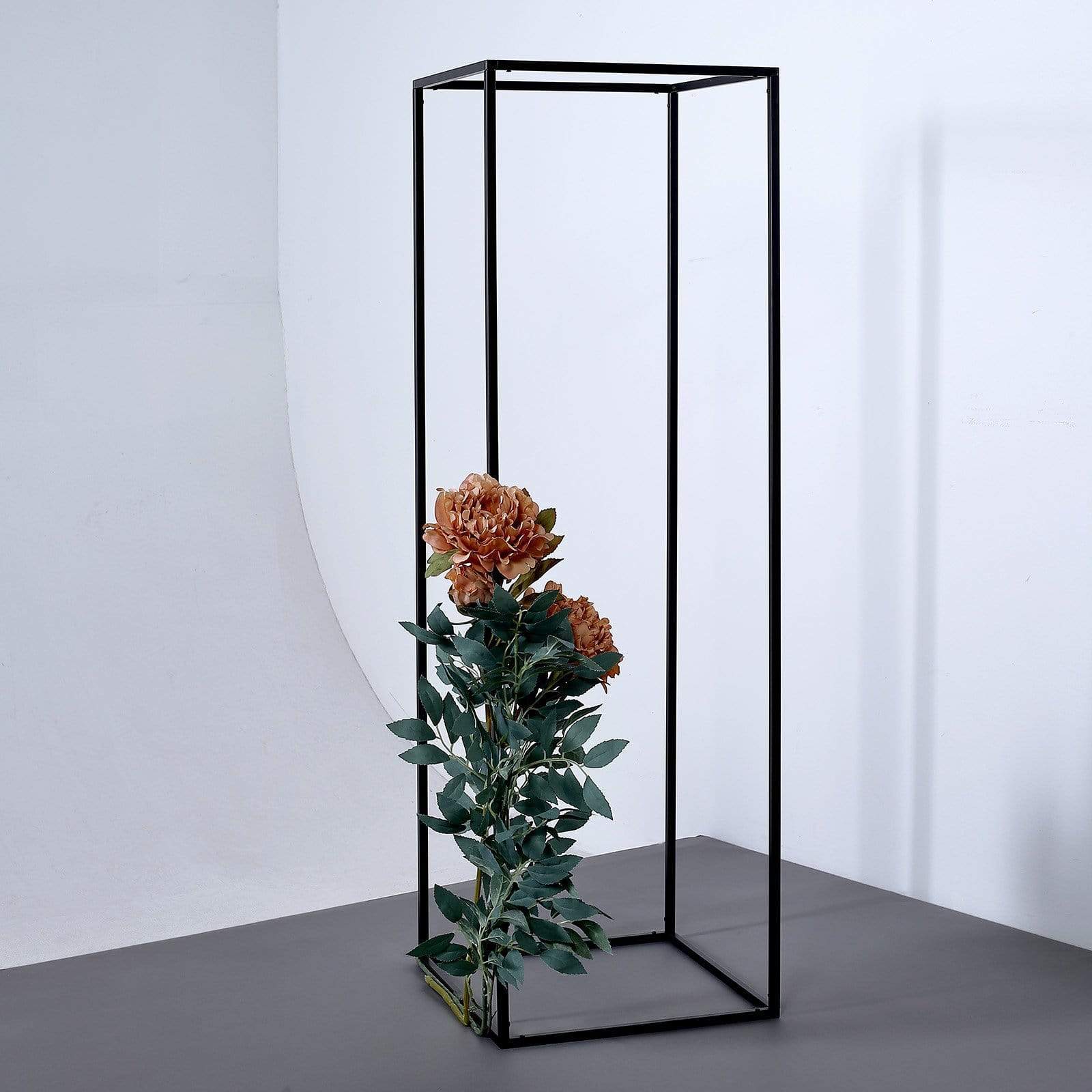 2 Rectangular 40 in tall Metal Geometric Flower Stands Centerpieces