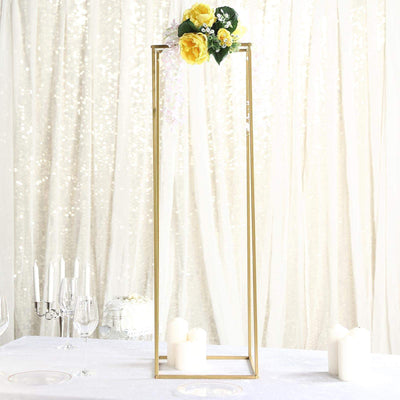 2 Rectangular 40 in tall Metal Geometric Flower Stands Centerpieces