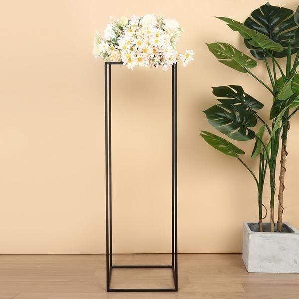 2 Rectangular 40 in tall Metal Geometric Flower Stands Centerpieces