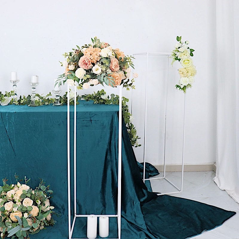 2 Rectangular 40 in tall Metal Geometric Flower Stands Centerpieces