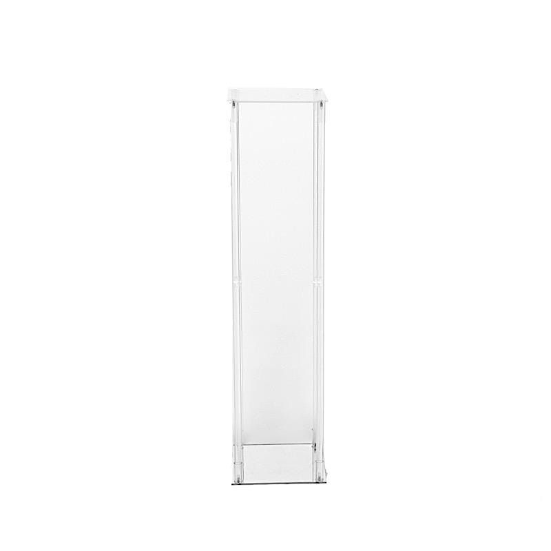 Clear Crystal Rectangular Stand Flower Vase Column